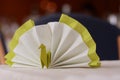 origami peacock napkin table decoration Royalty Free Stock Photo