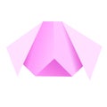 Origami pink pig head in vector