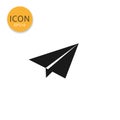 Origami plane icon isolated flat style.