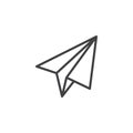 Origami plane line icon
