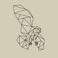 Origami polygonal line style flying owl. Vector illustration.