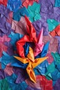 origami question mark on a colorful background