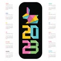 2023 Origami Rabbit Calendar colorful happy new year vector design