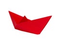 Origami red paper boat isolated on white background Royalty Free Stock Photo