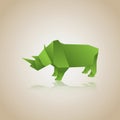 origami rhinoceros. Vector illustration decorative design