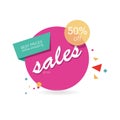 Origami Sale Banner with Modern Colors Vector