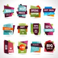 Origami Sale Labels Royalty Free Stock Photo