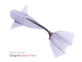 Origami silver fish Royalty Free Stock Photo