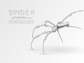 Origami Spider. Polygonal space low poly illustration. Poison, danger symbol. Connection wireframe mesh structure Vector