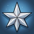 an origami star on a blue background