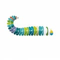 Funny Caterpillar Logo: Minimalistic Pattern On White Background Royalty Free Stock Photo