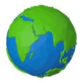 Origami style globe with 3d paper effect as illustration of planet Earth Royalty Free Stock Photo