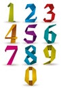 Origami style numbers set. Royalty Free Stock Photo