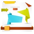 Origami style speech banner, paper shapes Royalty Free Stock Photo