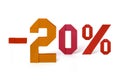 Origami text of discount sale 20 percent