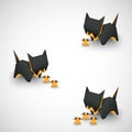 Origami for text (options or steps), cats Royalty Free Stock Photo