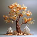 Autumn Origami Tree: A Delicate And Meticulous Creation By A Child