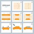 Origami tutorial for kids. Origami cute car.