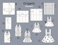 Origami tutorial for kids. Origami cute dress.