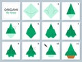 Origami tutorial for kids. Origami cute fir.