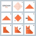 Origami tutorial for kids. Origami cute fox.