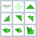 Origami tutorial for kids. Origami cute grass.