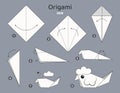 Origami tutorial for kids. Origami cute hen.