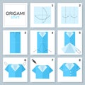 Origami tutorial for kids. Origami cute shirt.