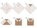 Origami tutorial. Origami scheme for kids. Owl Royalty Free Stock Photo