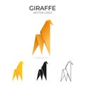 Origami vector logo and icon with giraffe.