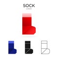 Origami vector logo and icon with Sock. Royalty Free Stock Photo