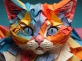 Origami Whiskers: A Kitten\'s Playful Fold Royalty Free Stock Photo