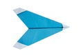 Origami White Paper plane Isolated on White Background. Royalty Free Stock Photo