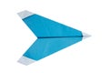 Origami White Paper plane Isolated on White Background. Royalty Free Stock Photo
