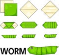 Origami worm Royalty Free Stock Photo