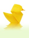 Origami yellow duckling