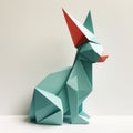 Minimalist Origami Rabbit: Playful And Curious Composition