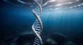 The origen of life concept, DNA under water, life might have begun in bodies of water Royalty Free Stock Photo