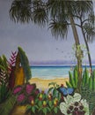 Original Acrylic Painting of Tropical Beach