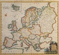 Original antique europe map. Royalty Free Stock Photo