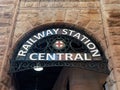 Central Railway Station, Iron Lace Sign on Sandstone Building, Sydney, Australia