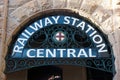 Central Railway Station, Iron Lace Sign on Sandstone Building, Sydney, Australia