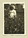 Original antique photo - young girl