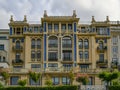 Original architecture facing the bay of San Sebastian. Puertollano, Spain. Euskadi, Basque Country Royalty Free Stock Photo