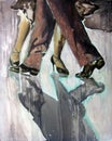 Original artwork of Argentine tango Feet of the dancers tied up Buenos Aires, Argentina