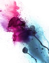 Original background multicolored watercolor splash and drips Royalty Free Stock Photo