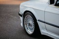 Berlin, Germany - July 07, 2020: Original BBS wheels on BMW M3 e30 outdors.