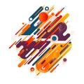 Vector beautiful combination of modern style abstraction with composition of various round shapes in real color palette