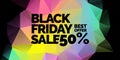 Original black friday poster. Abstract polygonal background. Low poly design. Royalty Free Stock Photo