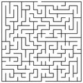 Original Black Labyrinth on White Background - Simple Illustration with a Maze